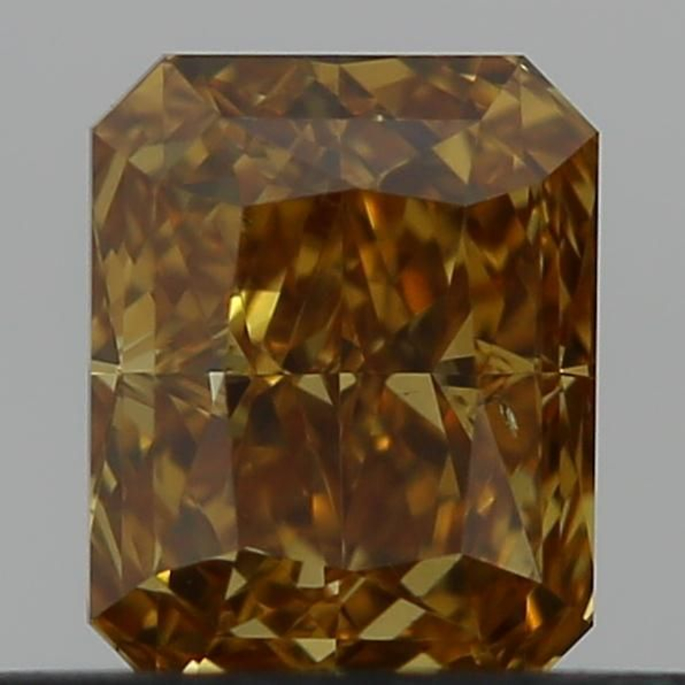 0.37 Carat Radiant Loose Diamond, Fancy Intense Yellow-Orange, SI1, Excellent, GIA Certified