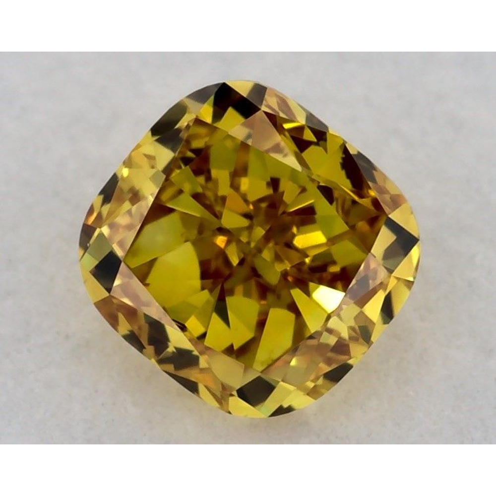 0.31 Carat Cushion Loose Diamond, Fancy Deep Orange-Yellow, SI2, Excellent, GIA Certified | Thumbnail