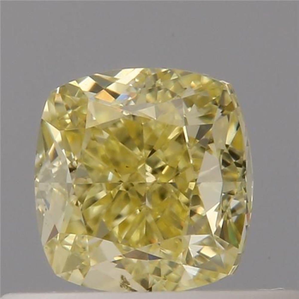 0.50 Carat Cushion Loose Diamond, Yellow Yellow, SI1, Very Good, GIA Certified