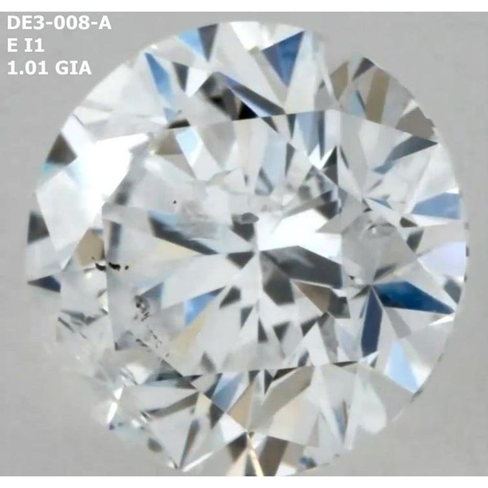 1.01 Carat Round Loose Diamond, E, I1, Ideal, GIA Certified | Thumbnail