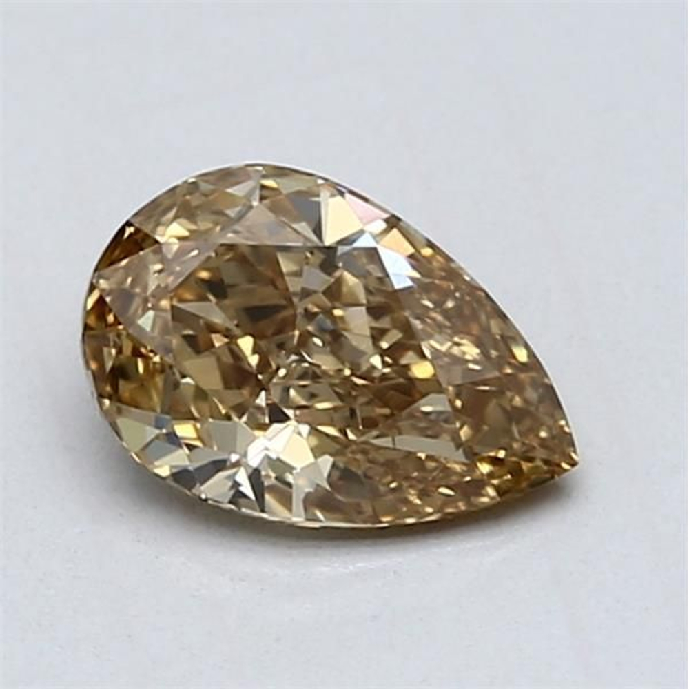 0.90 Carat Pear Loose Diamond, Fancy Deep Brownish Yellow, VS1, Ideal, GIA Certified