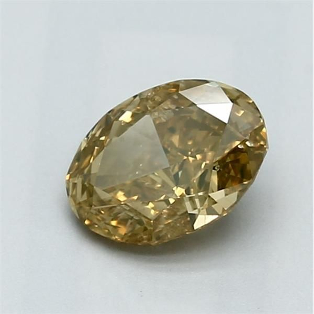 1.02 Carat Oval Loose Diamond, Fancy Deep Brownish Yellow, SI2, Ideal, GIA Certified