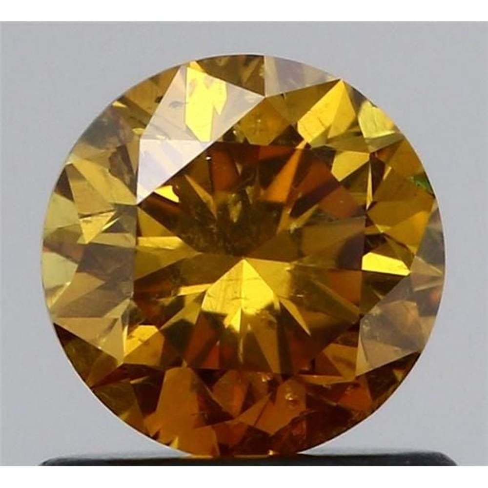 0.71 Carat Round Loose Diamond, FANCY YELLOW, I1, Good, GIA Certified | Thumbnail