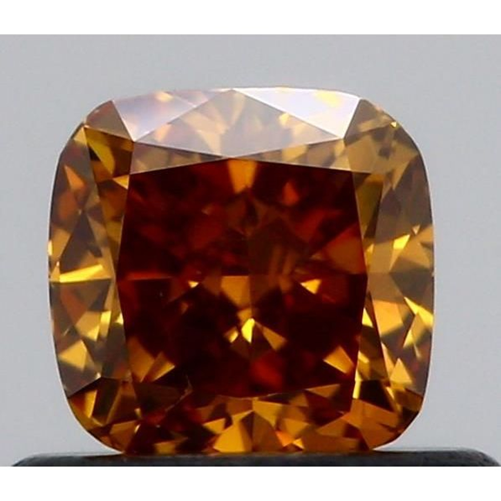 0.54 Carat Cushion Loose Diamond, FANCY DEEP YELLOWISH ORANGE, I1, Excellent, GIA Certified | Thumbnail