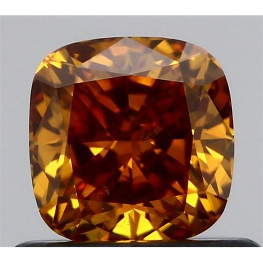 0.65 Carat Cushion Loose Diamond, Fancy Brown Orange, SI1, Excellent, GIA Certified | Thumbnail