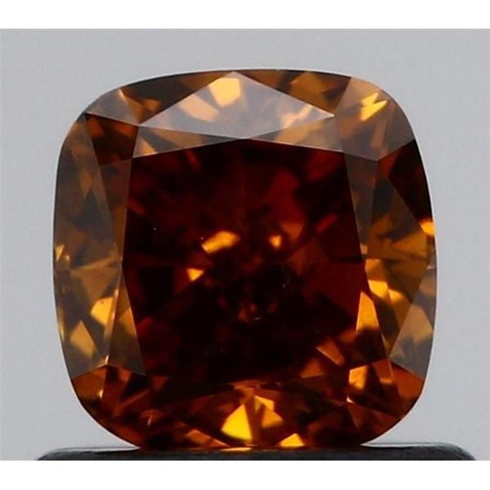 0.77 Carat Cushion Loose Diamond, FANCY DEEP ORANGE-BROWN, SI2, Very Good, GIA Certified | Thumbnail
