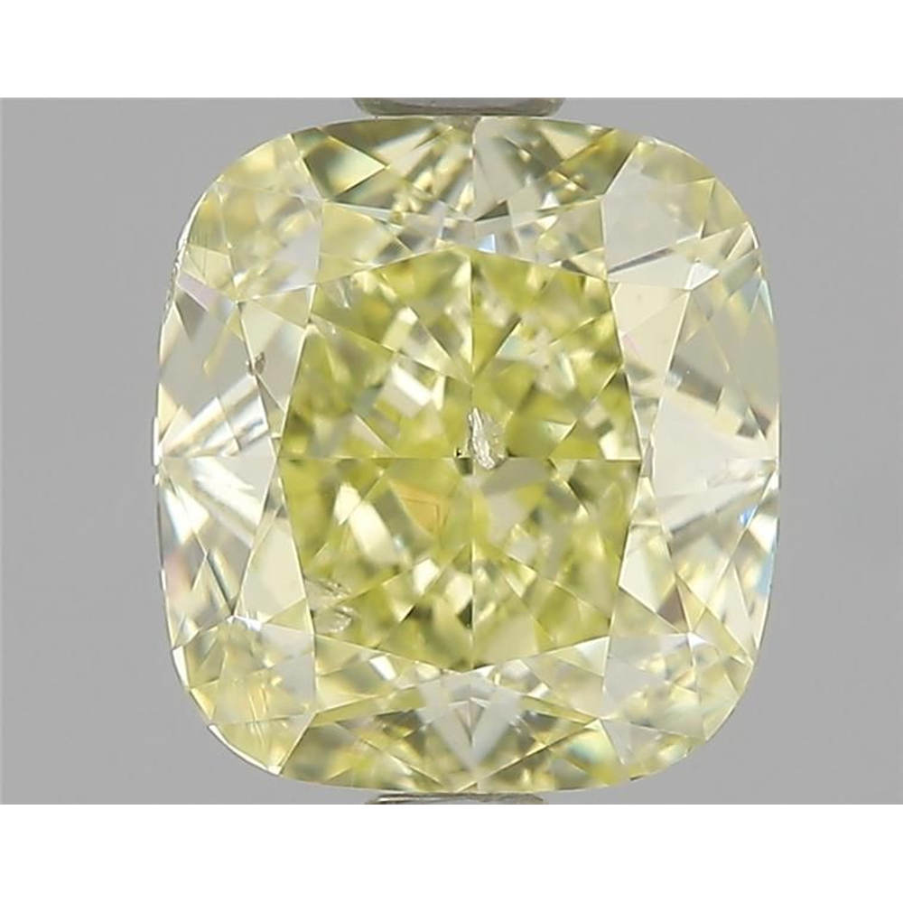 1.31 Carat Cushion Loose Diamond, Fancy Light Yellow, I1, Ideal, GIA Certified | Thumbnail