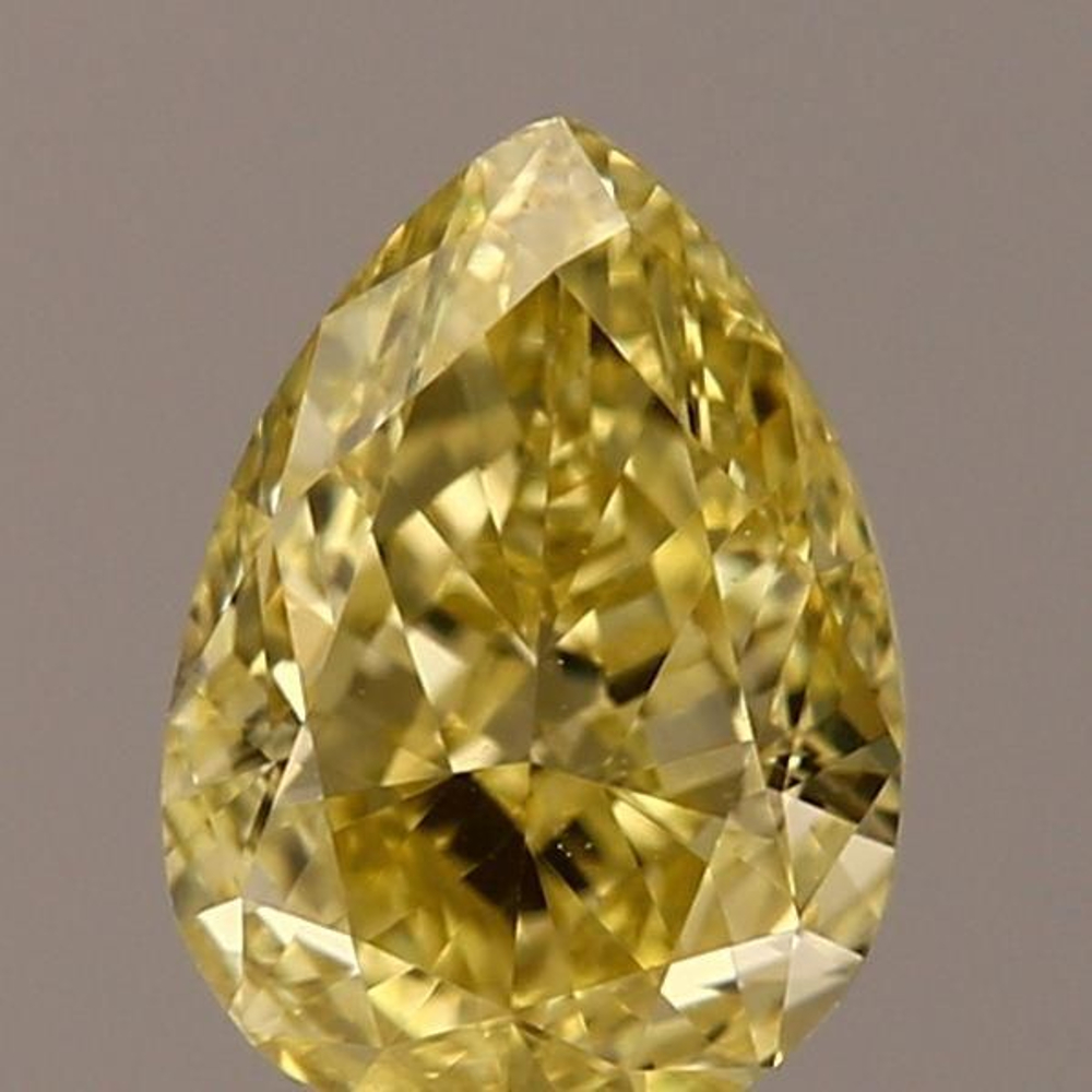 0.54 Carat Pear Loose Diamond, Fancy Intense Yellow, VS1, Excellent, GIA Certified