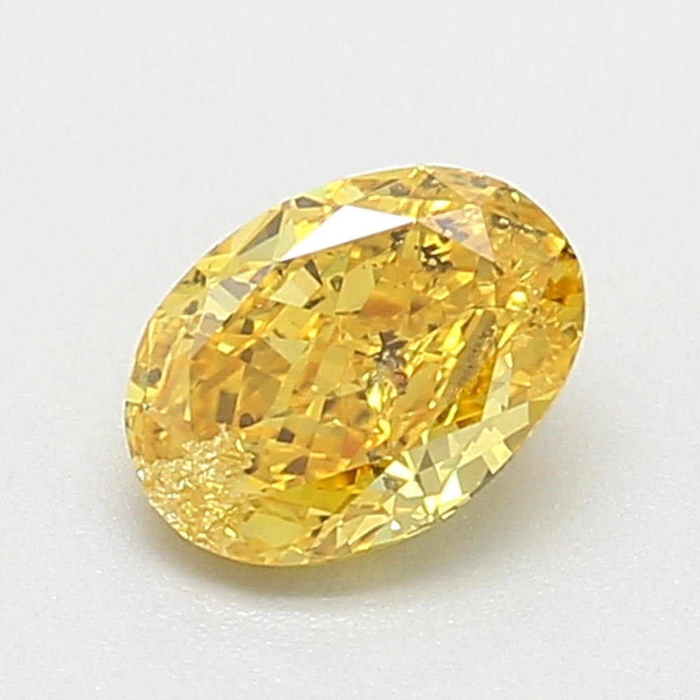0.50 Carat Oval Loose Diamond, FANCY, I2, Very Good, GIA Certified | Thumbnail