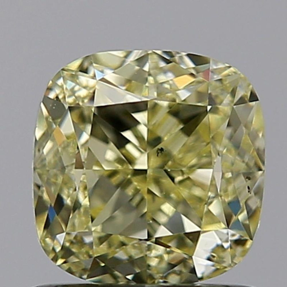 1.00 Carat Cushion Loose Diamond, fancy yellow natural even, SI1, Excellent, GIA Certified | Thumbnail