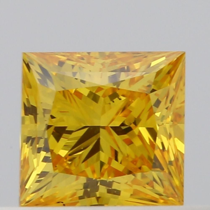 0.40 Carat Princess Loose Diamond, Fancy Vivid Orangy Yellow, VS1, Very Good, GIA Certified