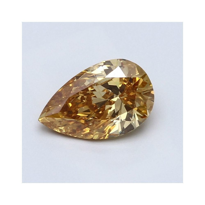 1.53 Carat Pear Loose Diamond, Fancy Orangey Yellow, SI2, Ideal, GIA Certified | Thumbnail
