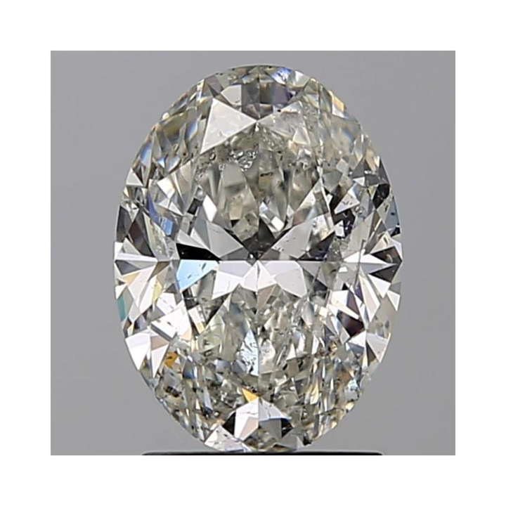 2.00 Carat Oval Loose Diamond, H, I1, Ideal, GIA Certified