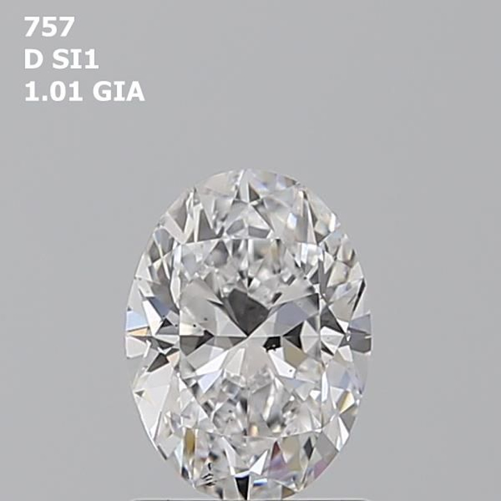 1.01 Carat Oval Loose Diamond, D, SI1, Ideal, GIA Certified | Thumbnail