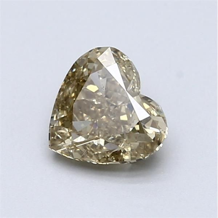 0.80 Carat Heart Loose Diamond, Fancy Brownish Yellow, SI1, Ideal, GIA Certified | Thumbnail