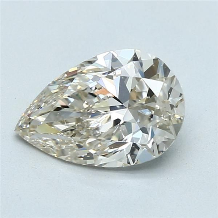 1.50 Carat Pear Loose Diamond, L Faint Brown, VS2, Super Ideal, GIA Certified