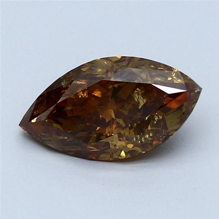 1.50 Carat Marquise Loose Diamond, Fancy Brownish Orange, , Good, GIA Certified | Thumbnail