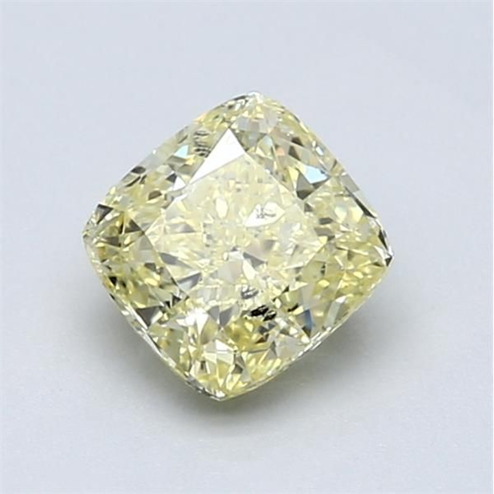 0.95 Carat Cushion Loose Diamond, Fancy Yellow, SI2, Ideal, GIA Certified | Thumbnail
