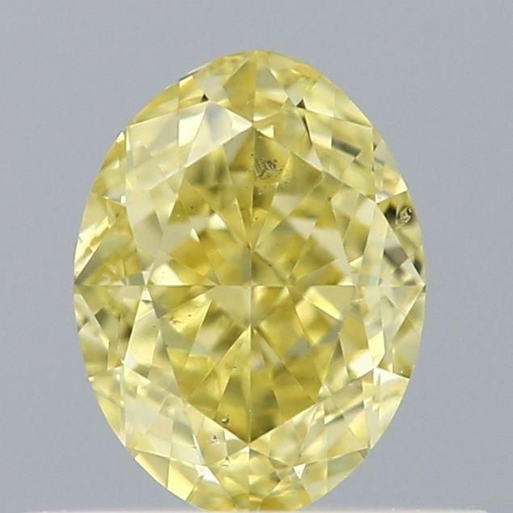 0.50 Carat Oval Loose Diamond, Fancy Intense Yellow, SI1, Excellent, GIA Certified | Thumbnail