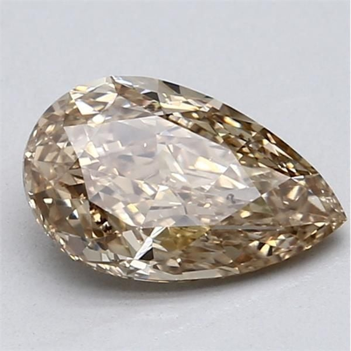 1.43 Carat Pear Loose Diamond, Fancy Brownish Yellow, SI1, Super Ideal, GIA Certified | Thumbnail