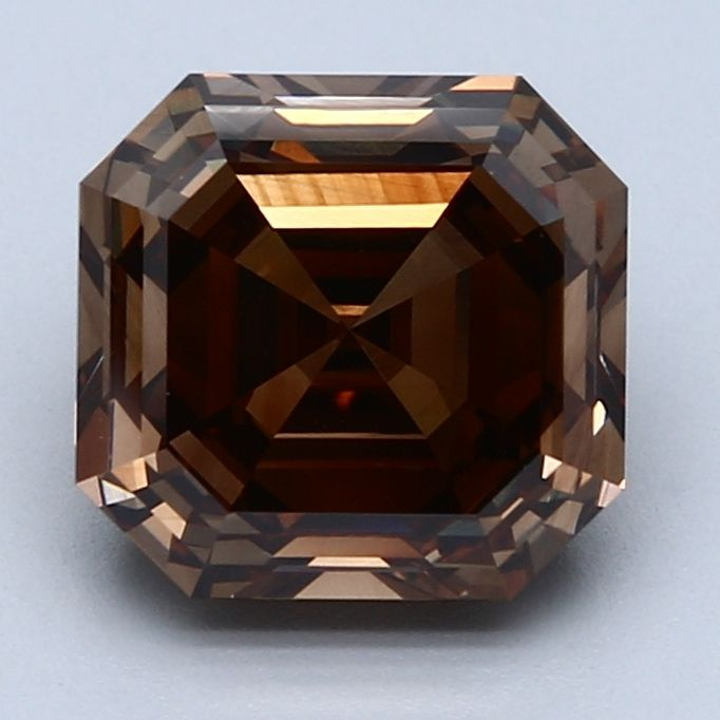 4.01 Carat Asscher Loose Diamond, Fancy Brown, VS2, Ideal, GIA Certified | Thumbnail