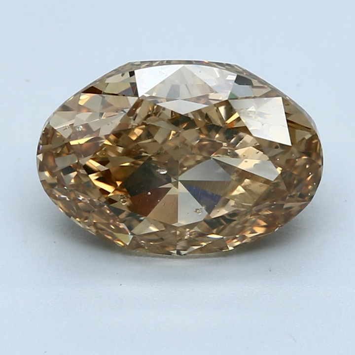 5.50 Carat Oval Loose Diamond, Fancy Brownish Yellow, SI2, Excellent, GIA Certified | Thumbnail