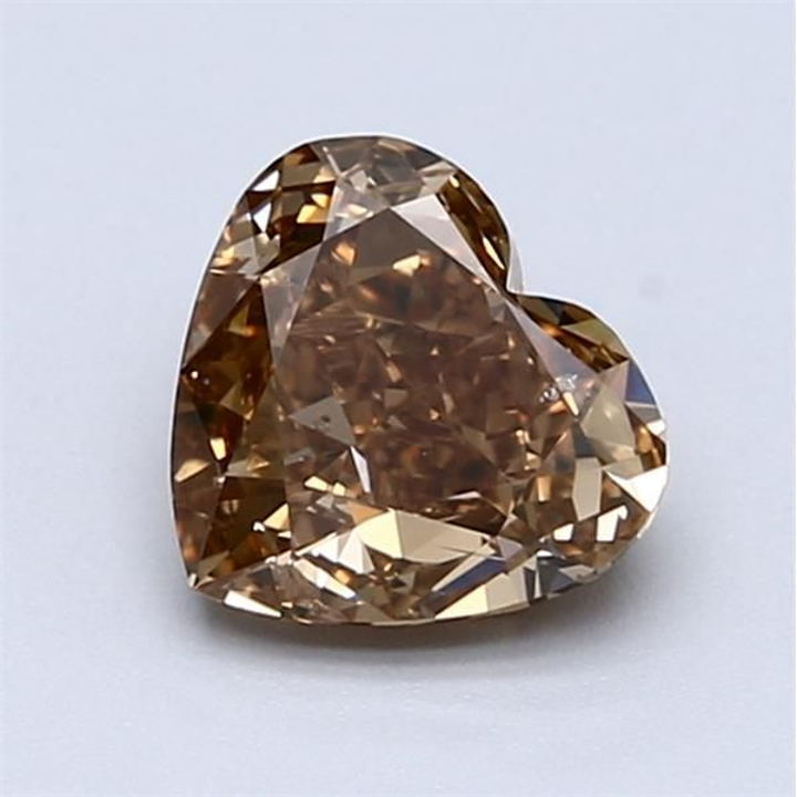 1.20 Carat Heart Loose Diamond, Fancy Brownish Yellow, SI2, Ideal, GIA Certified | Thumbnail