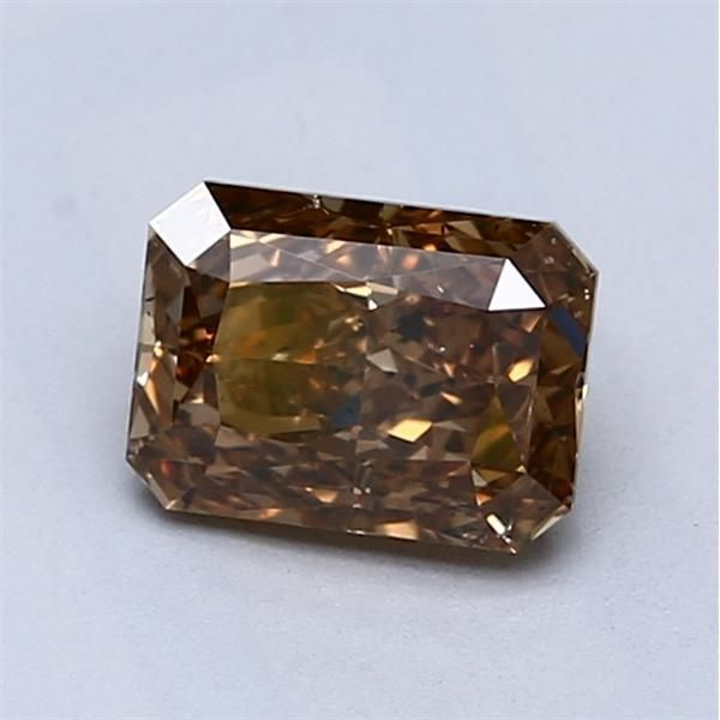 1.01 Carat Radiant Loose Diamond, Fancy Brown Orange, SI2, Excellent, GIA Certified | Thumbnail