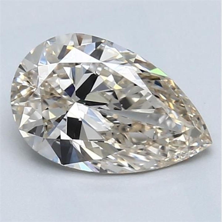 1.53 Carat Pear Loose Diamond, L FAINT BROWN, VS2, Super Ideal, GIA Certified