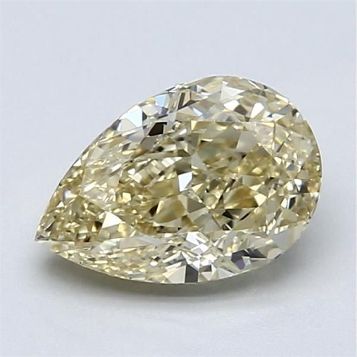 1.42 Carat Pear Loose Diamond, Light Brownish Yellow, VVS2, Excellent, GIA Certified | Thumbnail