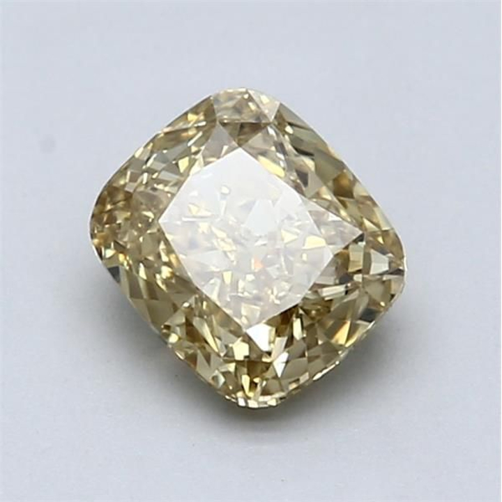 1.08 Carat Cushion Loose Diamond, Fancy Brownish Yellow, VVS1, Ideal, GIA Certified