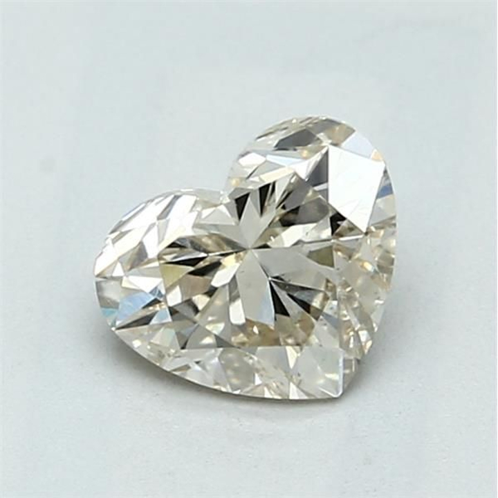 0.91 Carat Heart Loose Diamond, N VERY LIGHT BROWN, SI1, Ideal, GIA Certified