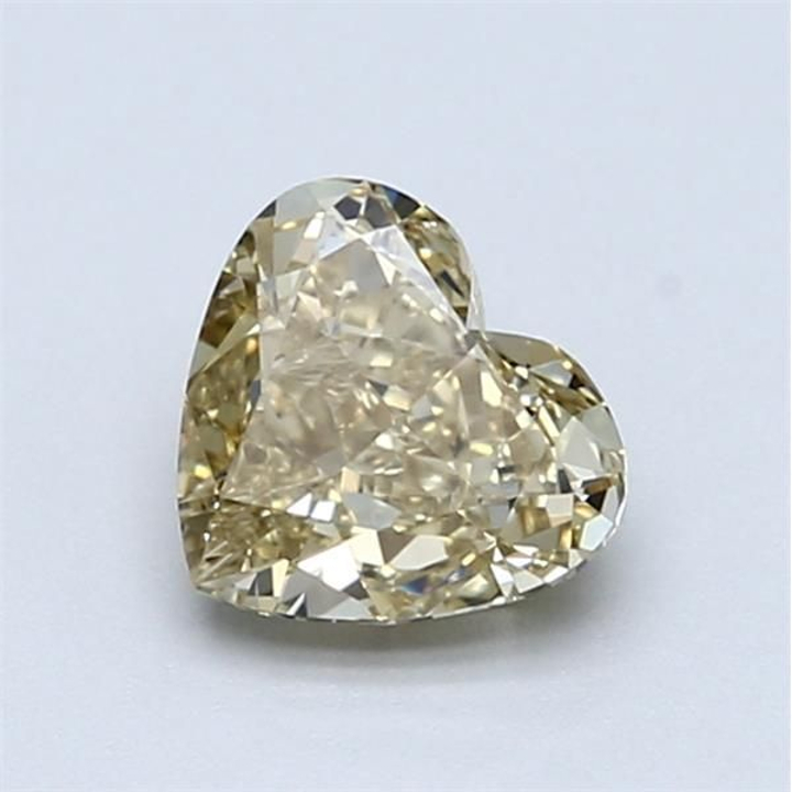 0.90 Carat Heart Loose Diamond, Fancy Brownish Yellow, VS1, Excellent, GIA Certified | Thumbnail
