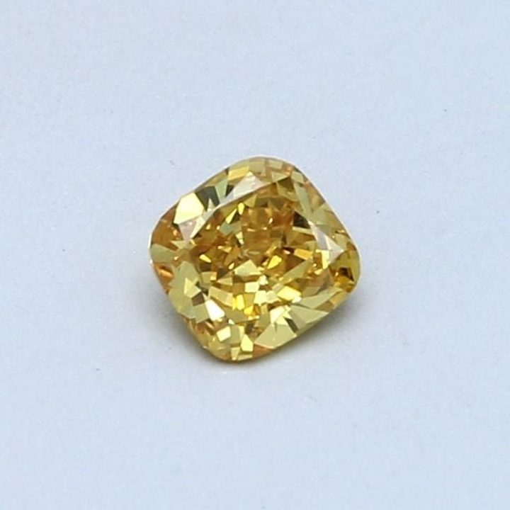 0.22 Carat Cushion Loose Diamond, Fancy Yellow, VS1, Very Good, GIA Certified | Thumbnail