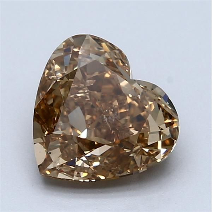 2.00 Carat Heart Loose Diamond, Fancy Brownish Yellow, SI2, Super Ideal, GIA Certified | Thumbnail