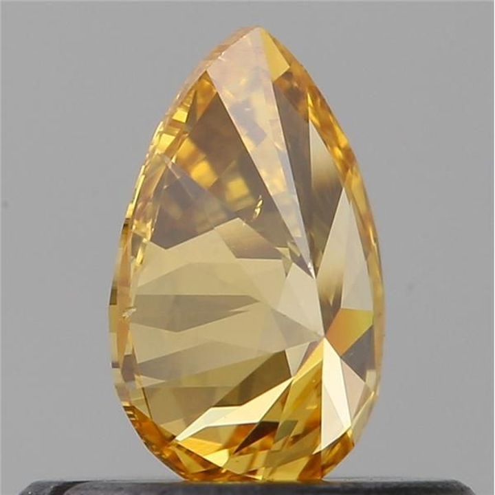 0.41 Carat Pear Loose Diamond, FANCY VIVID YELLOW ORANGE, SI1, Very Good, GIA Certified | Thumbnail