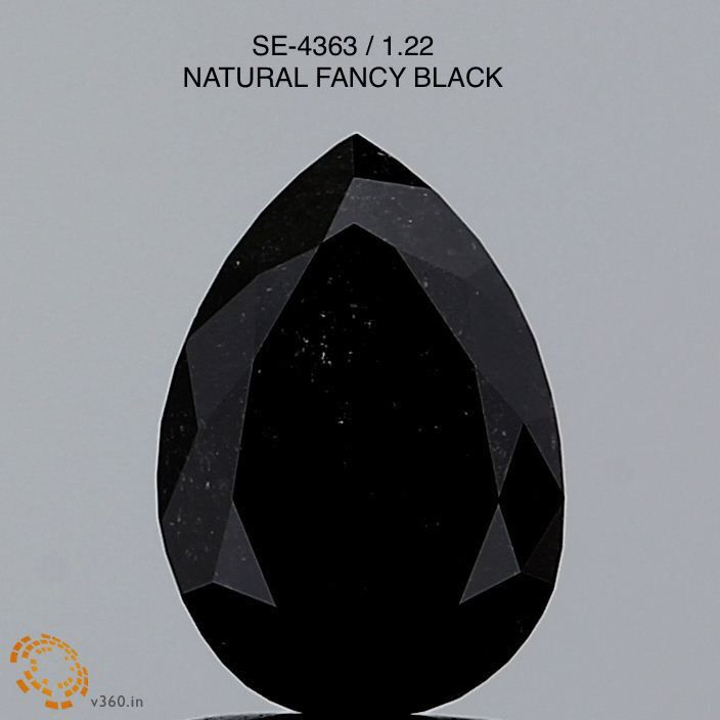 1.22 Carat Pear Loose Diamond, Fancy Black, , Good, GIA Certified | Thumbnail
