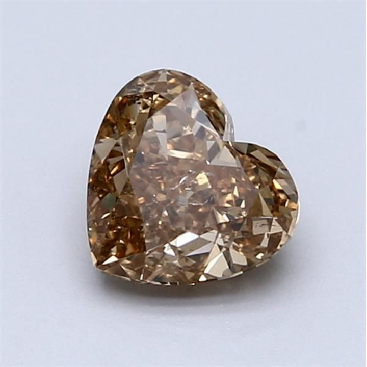 1.04 Carat Heart Loose Diamond, Fancy Brownish Yellow, SI2, Ideal, GIA Certified