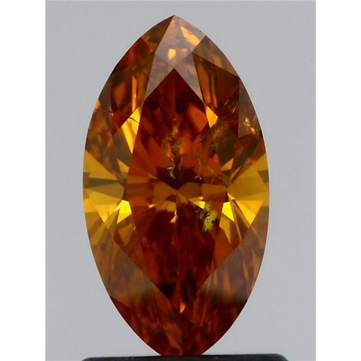 1.04 Carat Marquise Loose Diamond, Fancy Brown Orange, I2, Excellent, GIA Certified