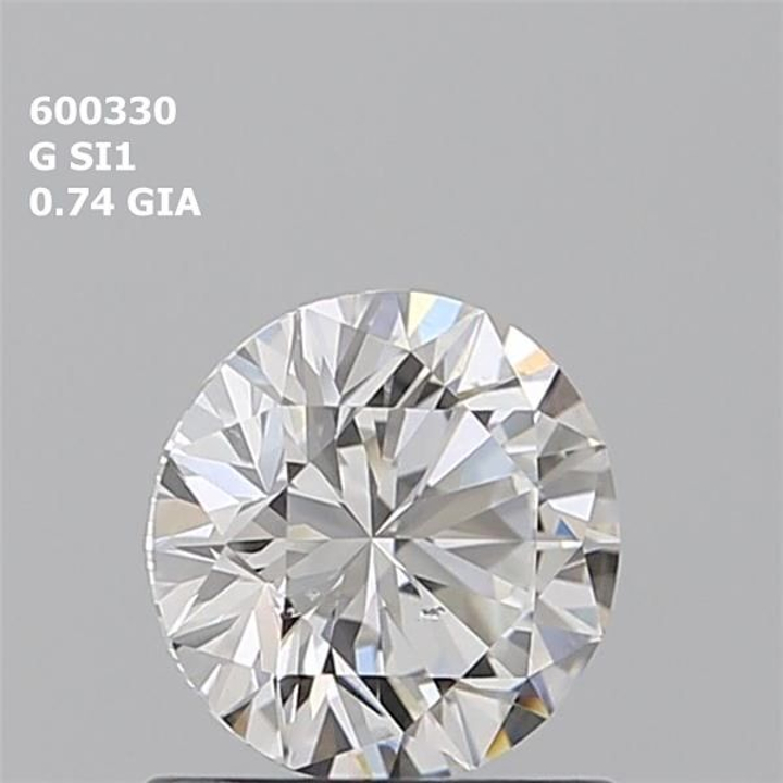 0.74 Carat Round Loose Diamond, G, SI1, Super Ideal, GIA Certified