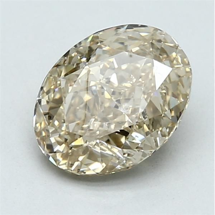 2.03 Carat Oval Loose Diamond, Light Brownish Yellow, SI2, Excellent, GIA Certified | Thumbnail