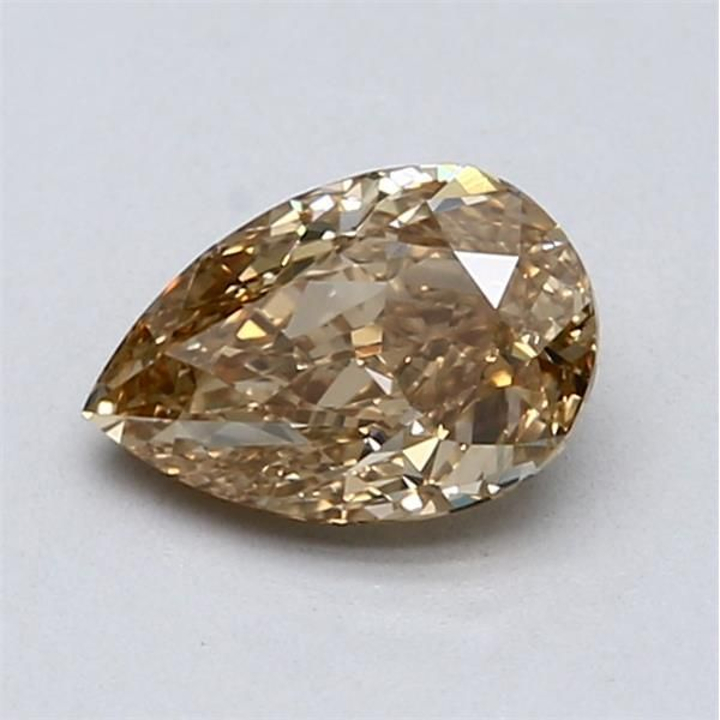 1.01 Carat Pear Loose Diamond, Fancy Brownish Yellow, SI1, Excellent, GIA Certified