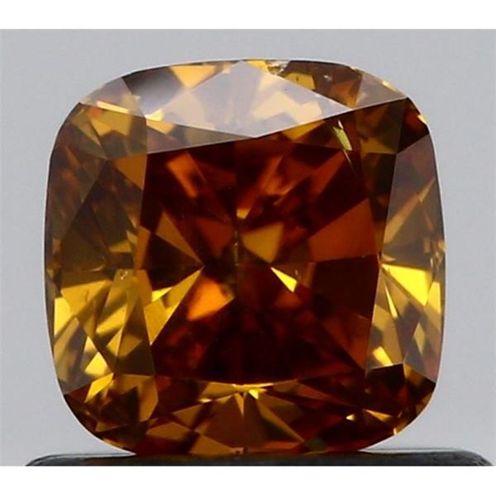 0.70 Carat Cushion Loose Diamond, Fancy Brown Orange, I1, Ideal, GIA Certified