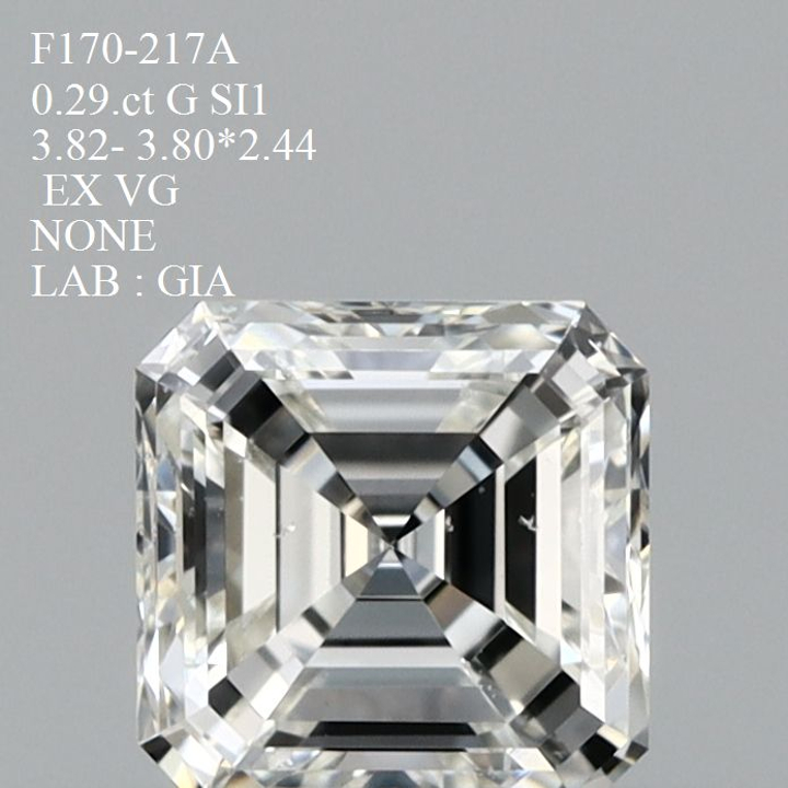 0.29 Carat Asscher Loose Diamond, G, SI1, Ideal, GIA Certified | Thumbnail