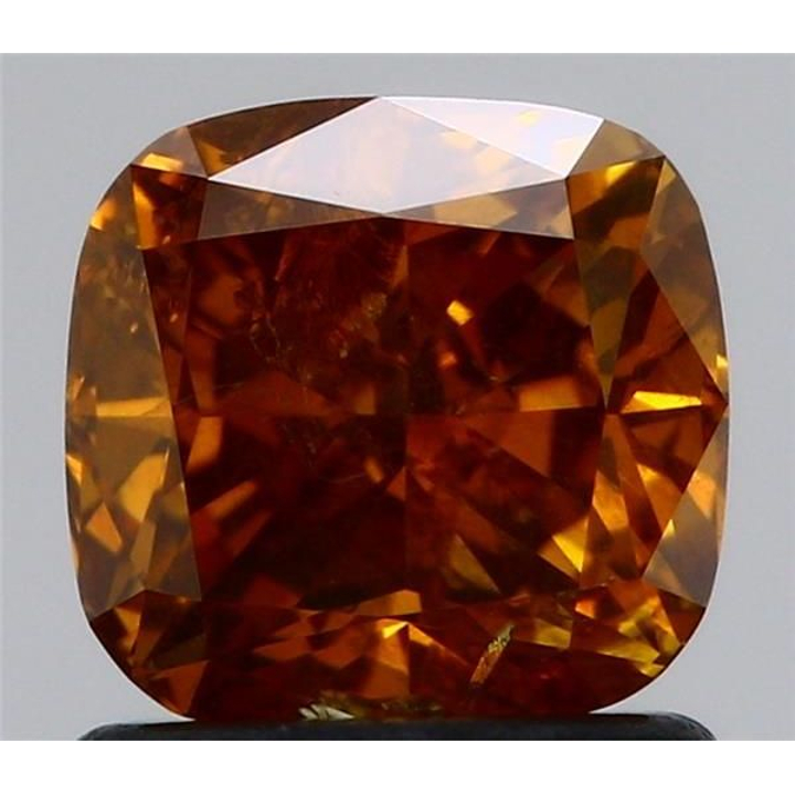 1.20 Carat Cushion Loose Diamond, Fancy DEEP Brown, I2, Very Good, GIA Certified | Thumbnail
