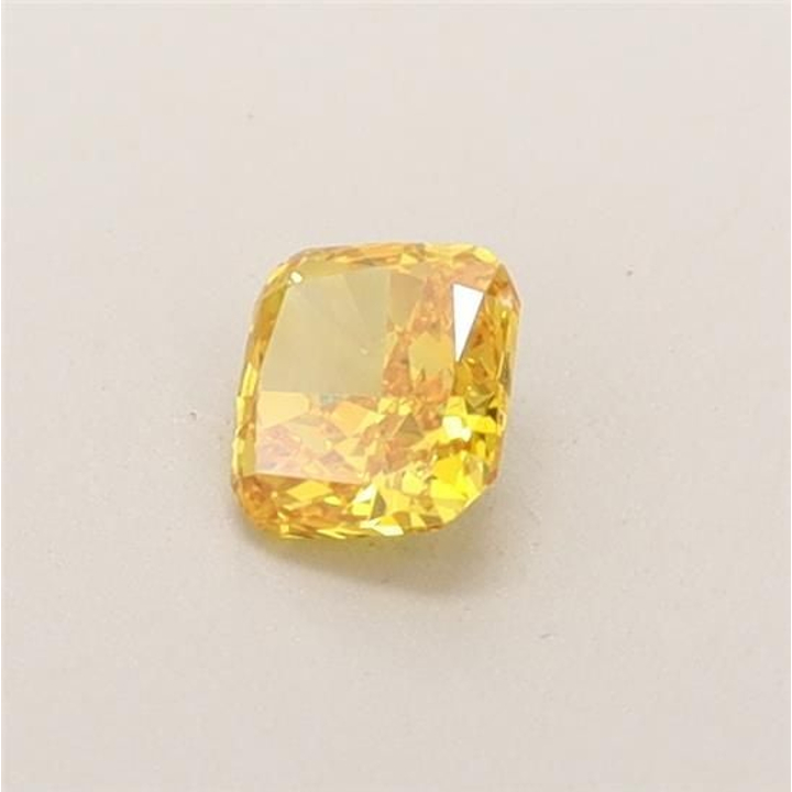 Lab Grown Diamond: 0.27 Carat Cushion Loose Diamond, Fancy Vivid Yellow, VS2, Excellent, IGI Certified | Thumbnail