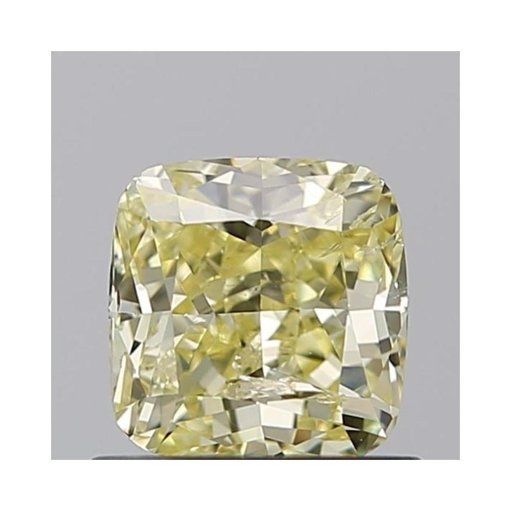 0.70 Carat Cushion Loose Diamond, fancy yellow, I1, Excellent, GIA Certified | Thumbnail