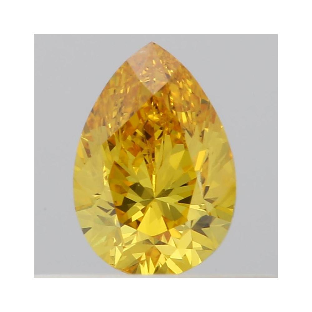 0.33 Carat Pear Loose Diamond, Fancy Vivid Orange-Yellow, SI1, Very Good, GIA Certified | Thumbnail