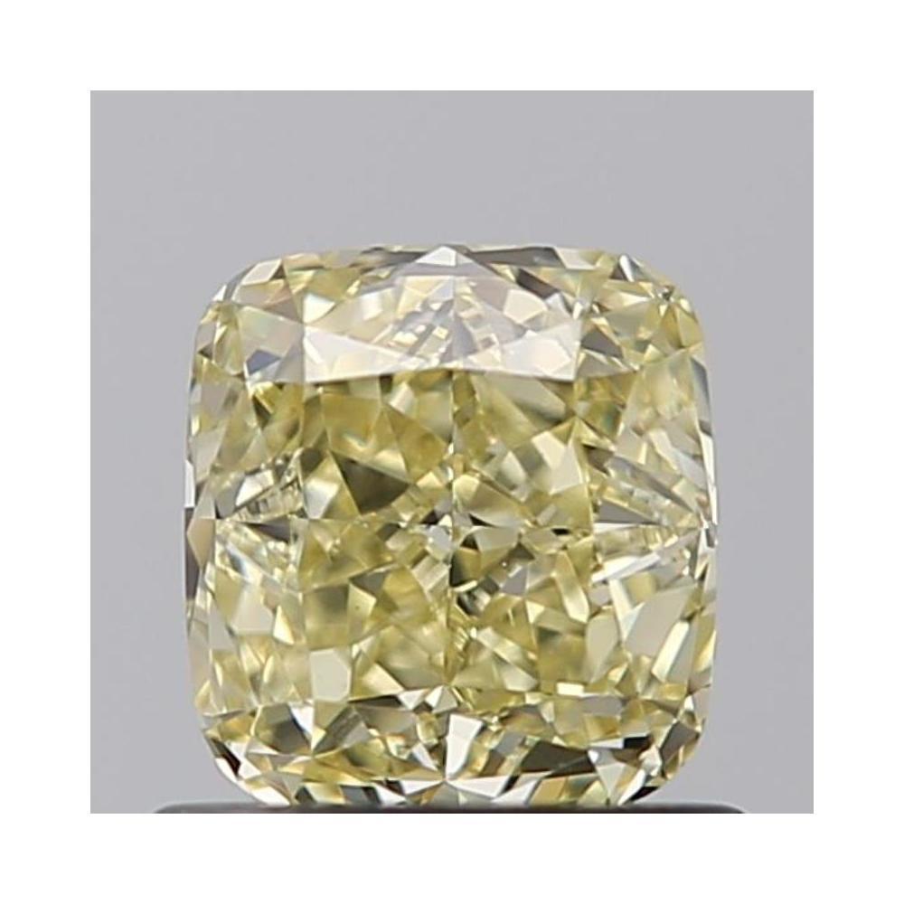 0.76 Carat Cushion Loose Diamond, fancy light yellow, VS1, Ideal, GIA Certified