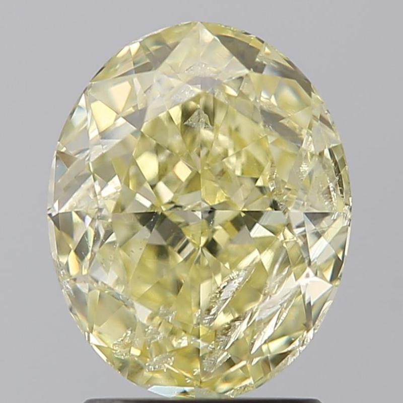 2.06 Carat Oval Loose Diamond, fancy yellow, I1, Ideal, GIA Certified | Thumbnail
